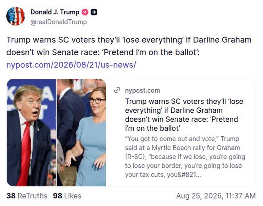 Post image from Donald Trump