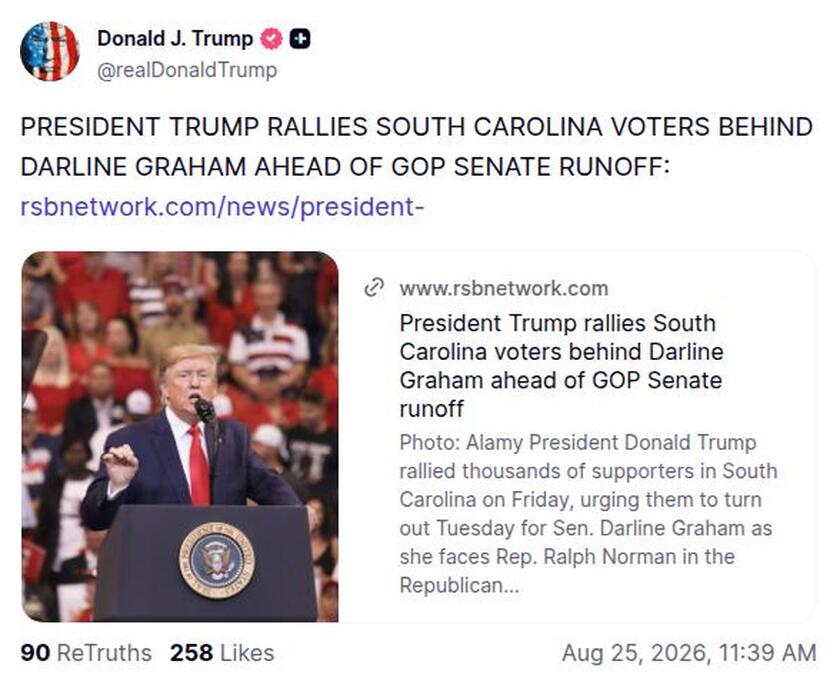 Post image from Donald Trump