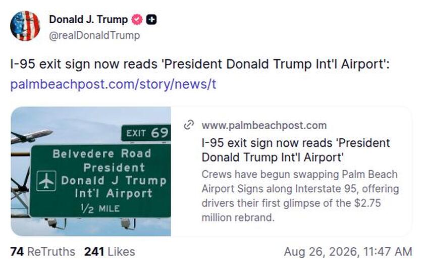 Post image from Donald Trump