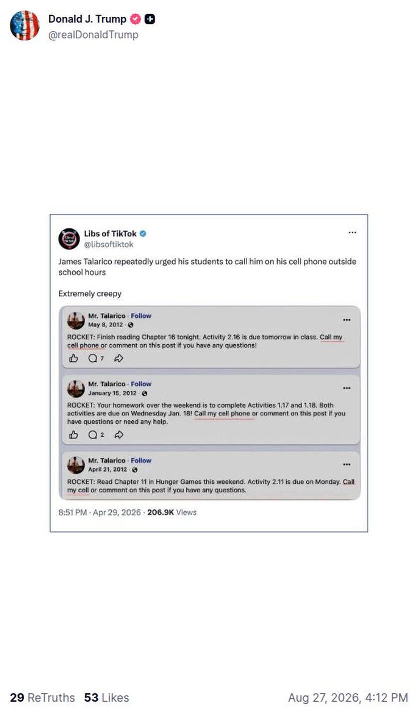 Post preview from Donald Trump
