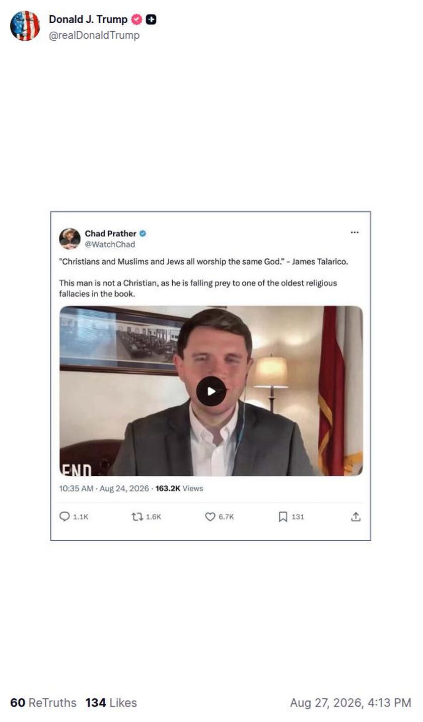 Post preview from Donald Trump