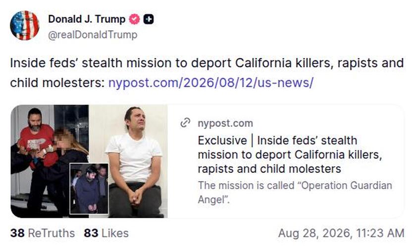 Post image from Donald Trump