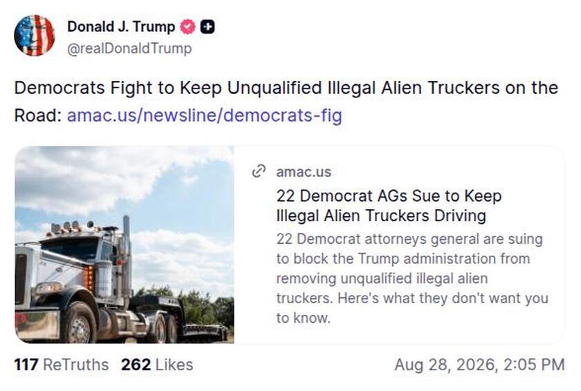 Post image from Donald Trump