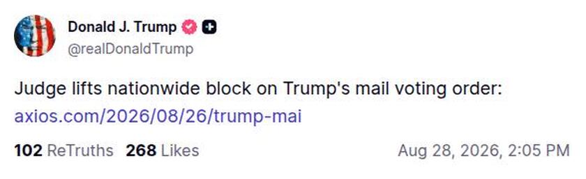 Post image from Donald Trump