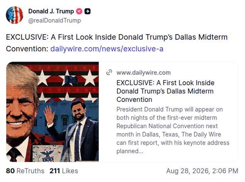 Post image from Donald Trump