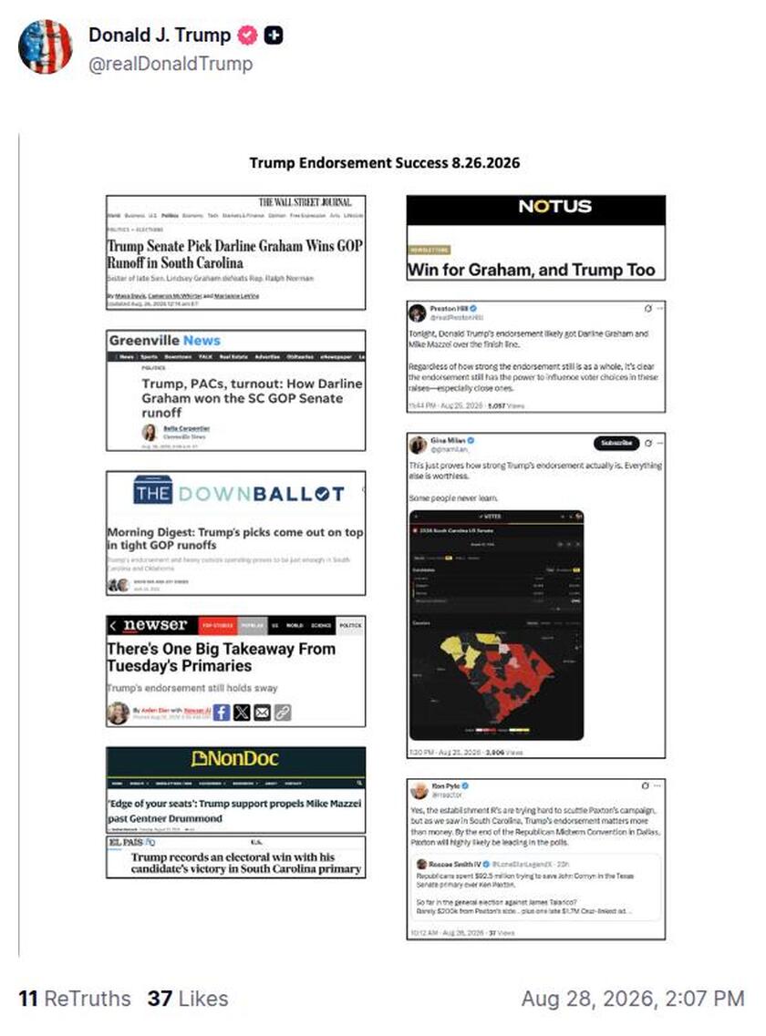 Post image from Donald Trump