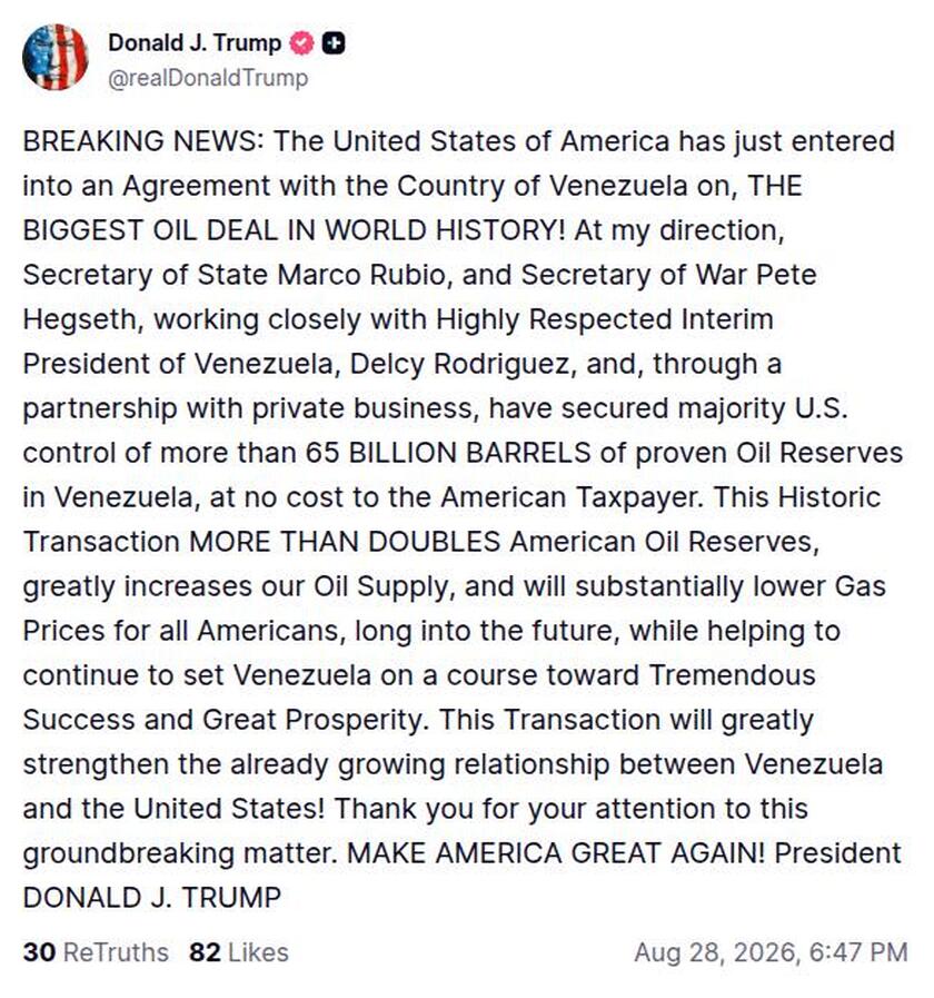 Post image from Donald Trump