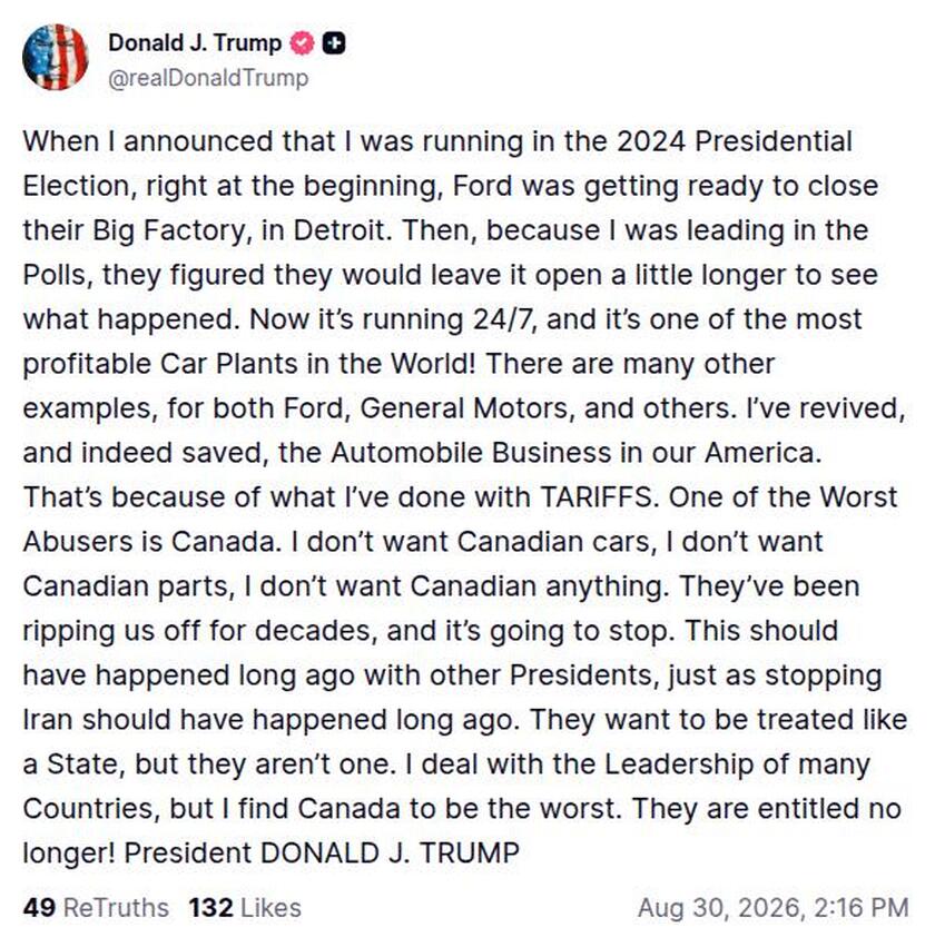 Post image from Donald Trump