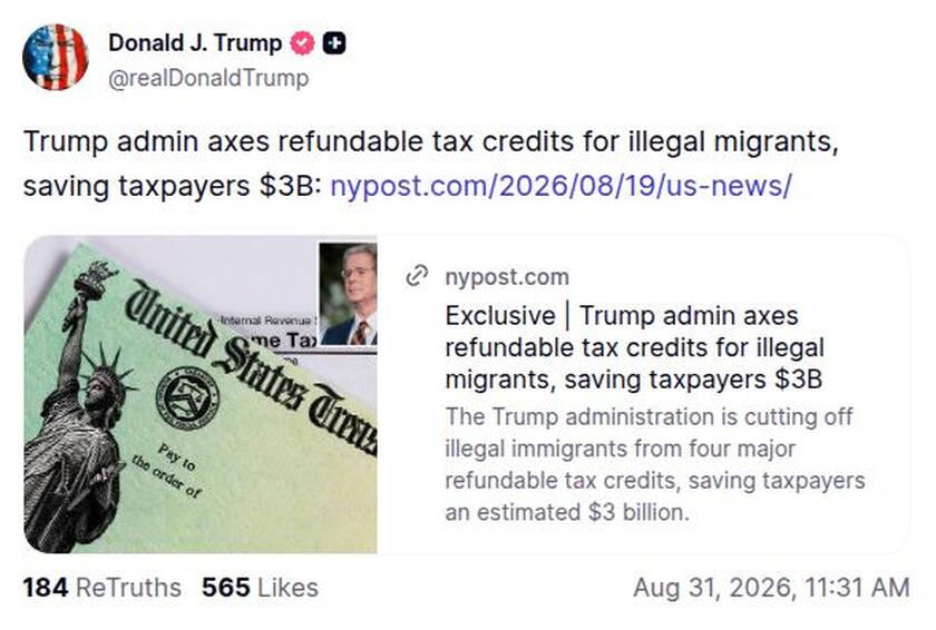 Post image from Donald Trump