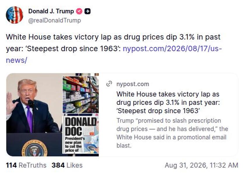 Post image from Donald Trump