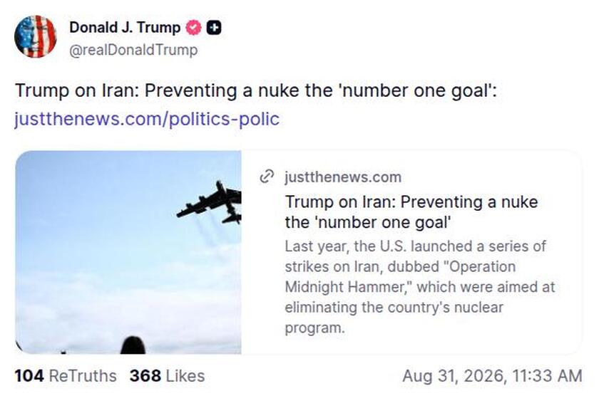 Post image from Donald Trump