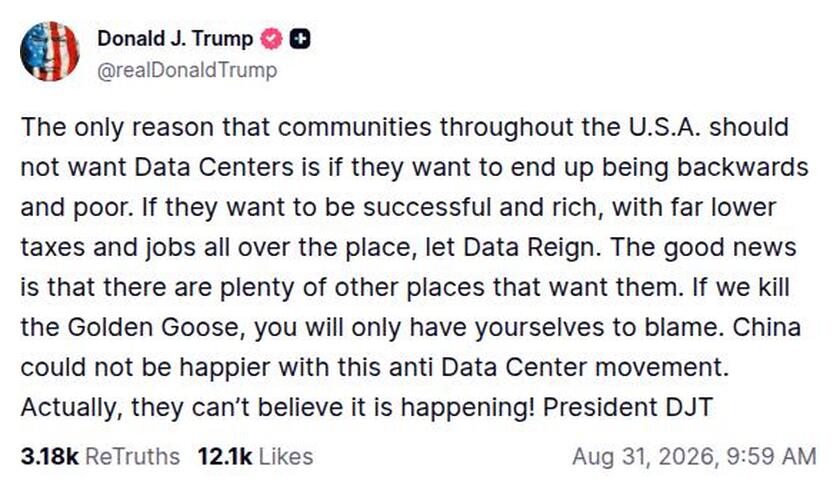 Post image from Donald Trump