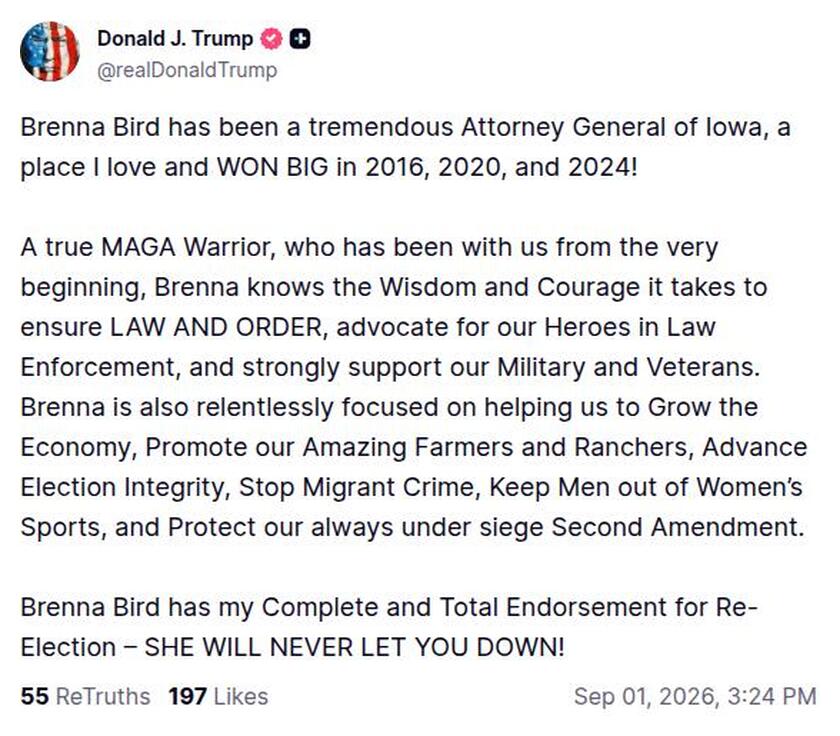 Post image from Donald Trump
