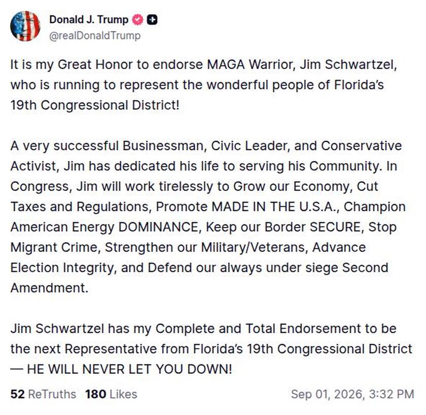 Post image from Donald Trump