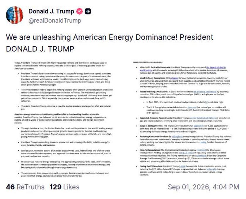 Post preview from Donald Trump