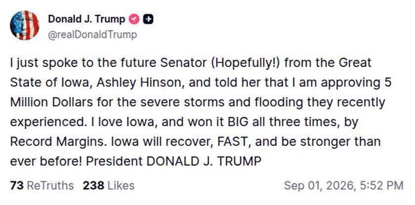 Post image from Donald Trump