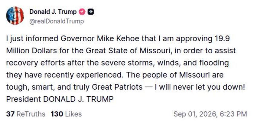 Post image from Donald Trump