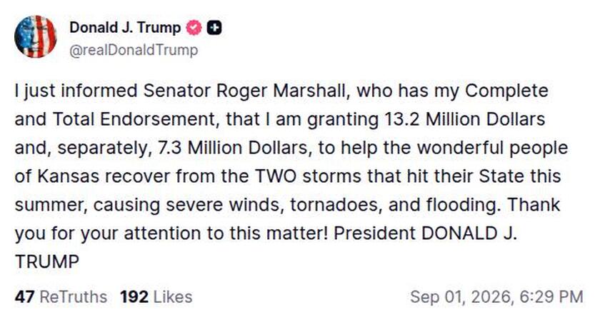 Post image from Donald Trump