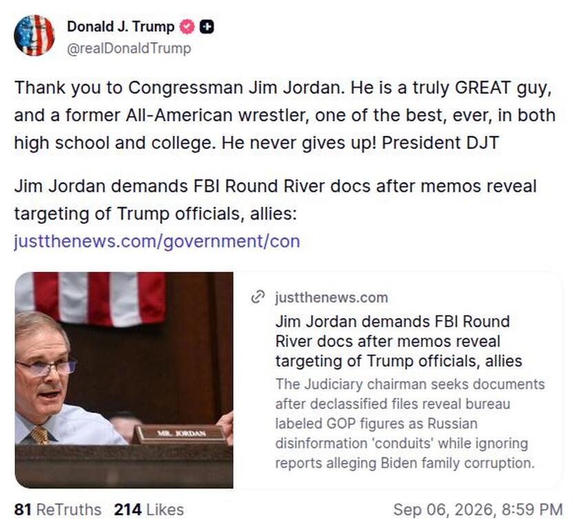 Post image from Donald Trump