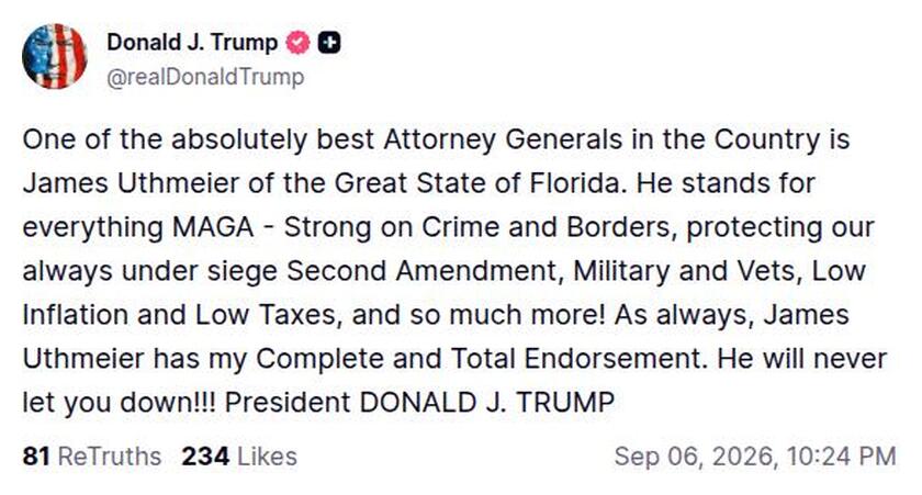 Post image from Donald Trump