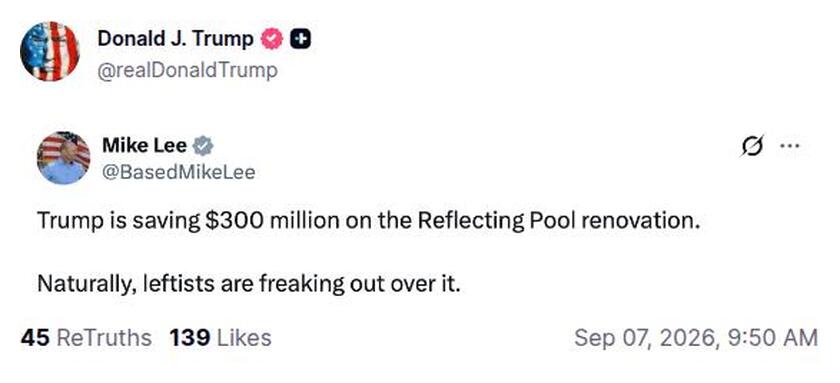 Post preview from Donald Trump
