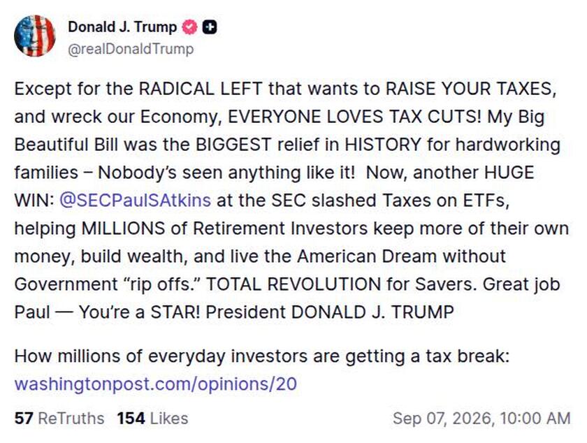 Post image from Donald Trump