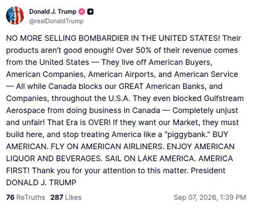 Post image from Donald Trump