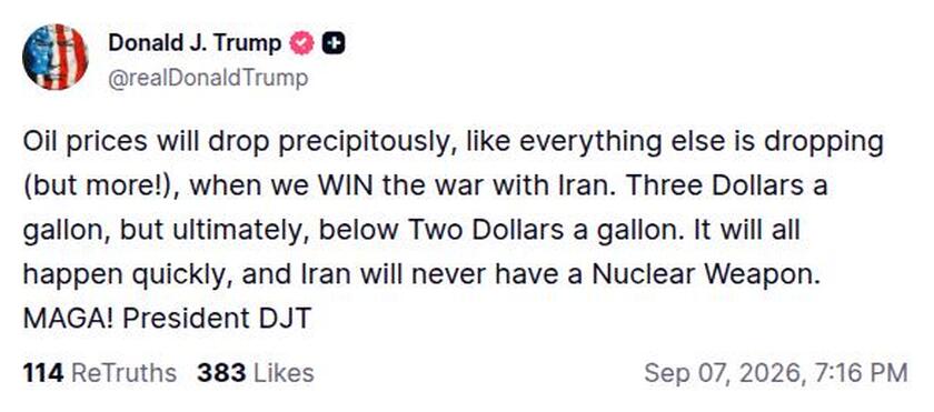 Post preview from Donald Trump