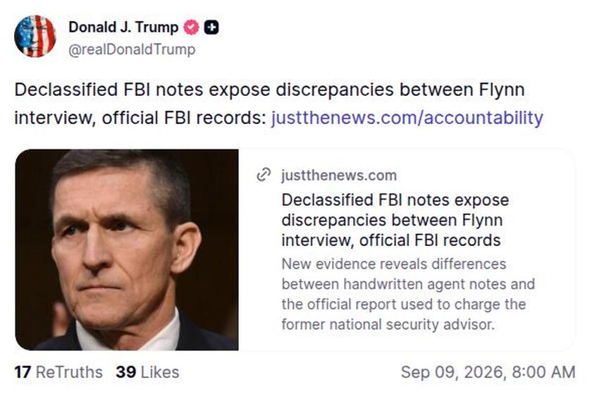 Post preview from Donald Trump