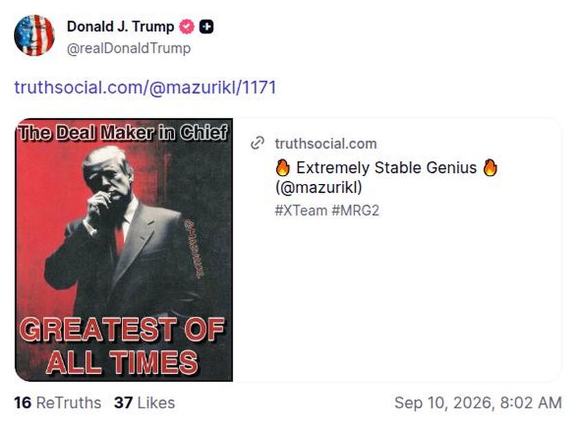 Post preview from Donald Trump