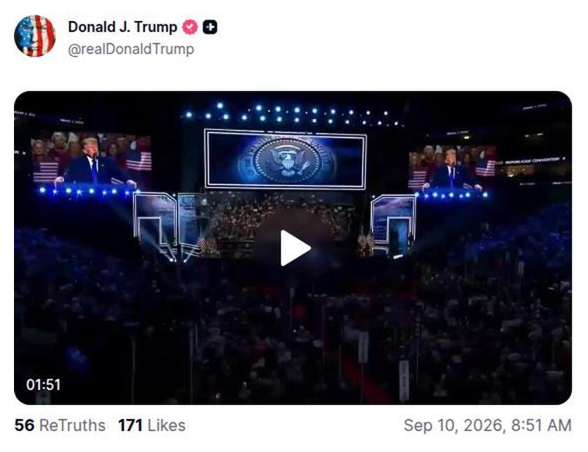 Post preview from Donald Trump