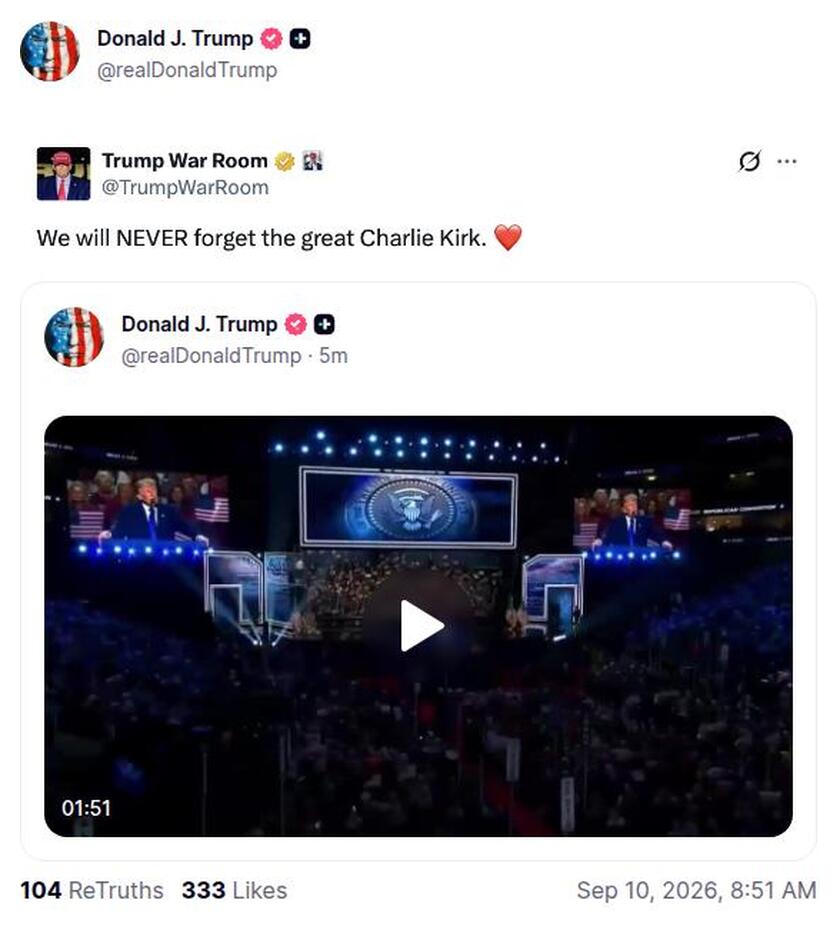 Post preview from Donald Trump