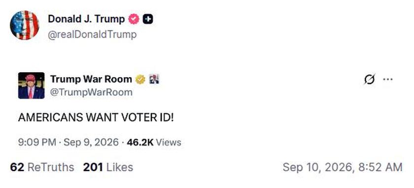 Post preview from Donald Trump