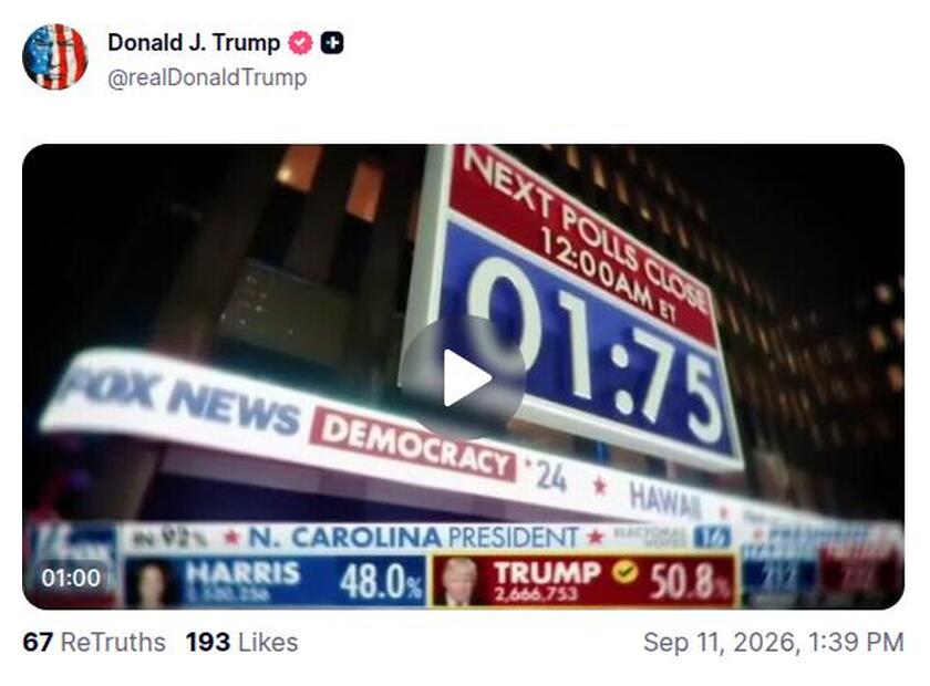 Post preview from Donald Trump