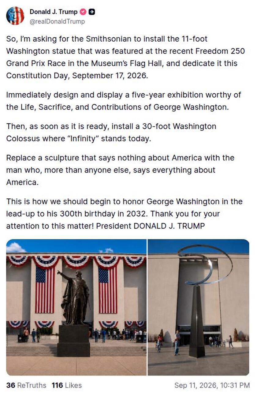 Post preview from Donald Trump