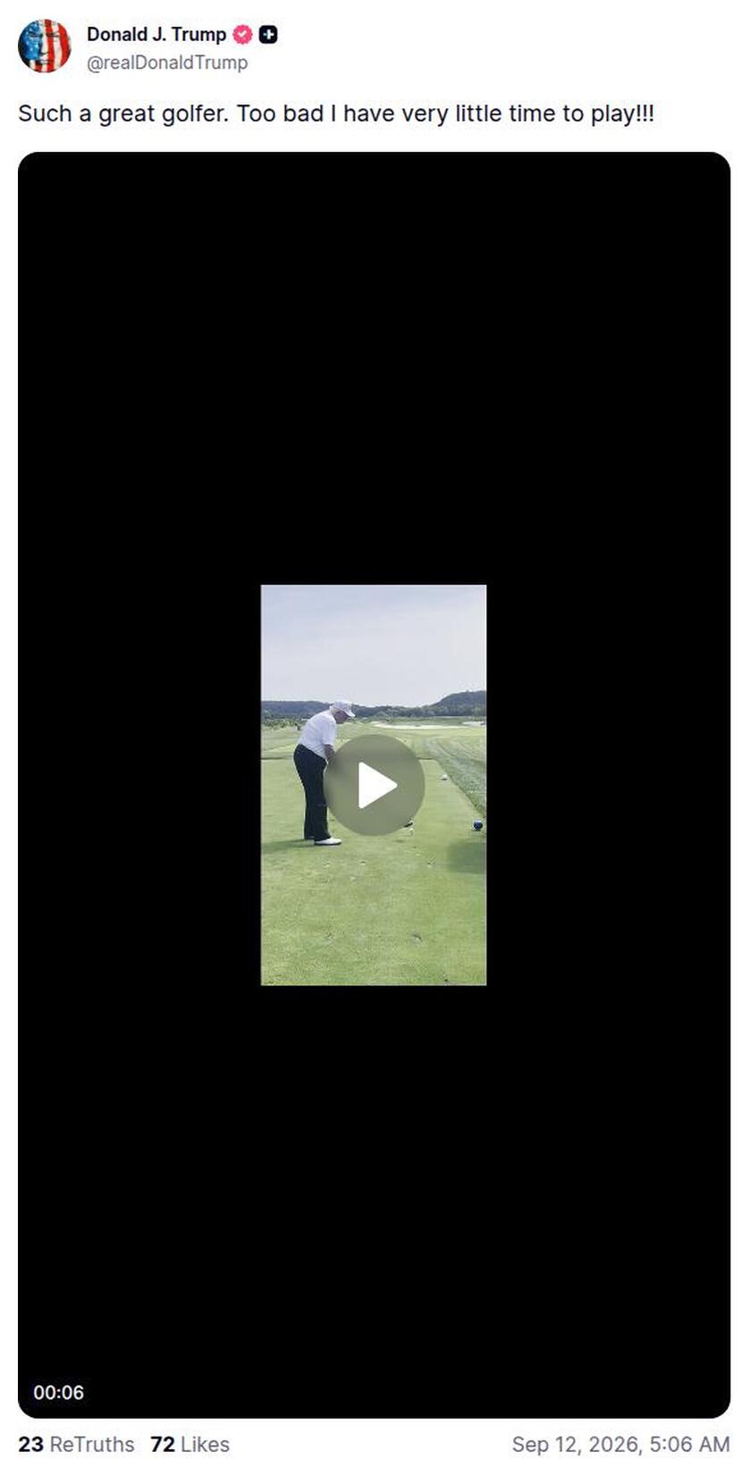 Post preview from Donald Trump