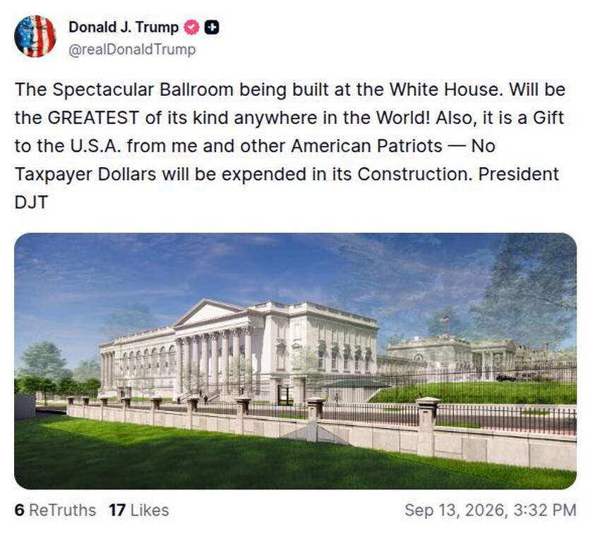Post preview from Donald Trump