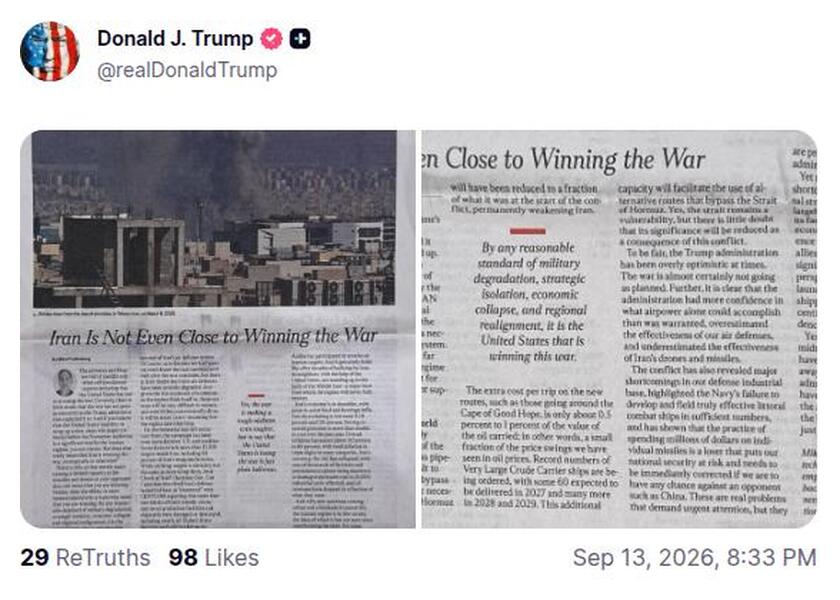 Post preview from Donald Trump