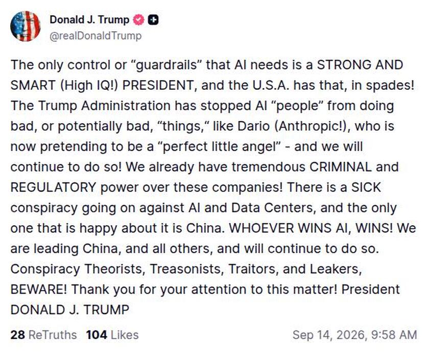 Post preview from Donald Trump