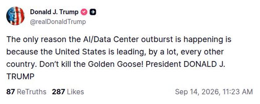 Post preview from Donald Trump
