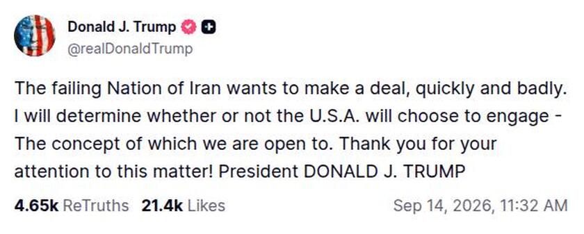 Post preview from Donald Trump