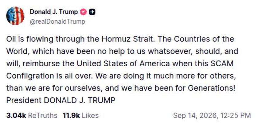 Post preview from Donald Trump
