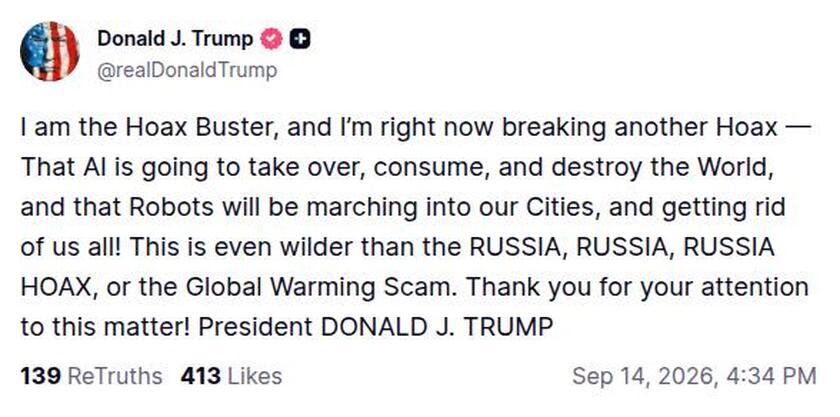 Post preview from Donald Trump