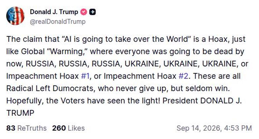 Post preview from Donald Trump