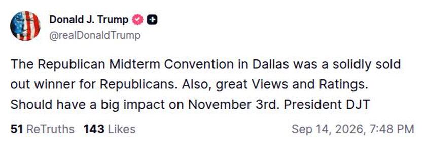 Post preview from Donald Trump