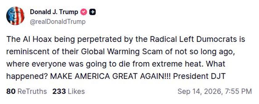 Post preview from Donald Trump