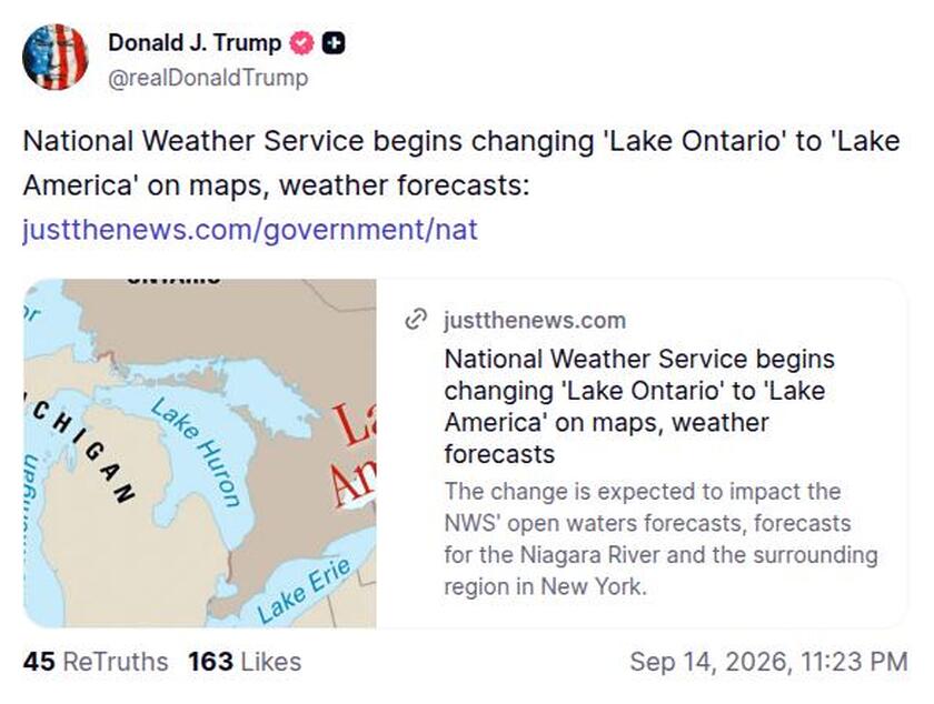 Post preview from Donald Trump