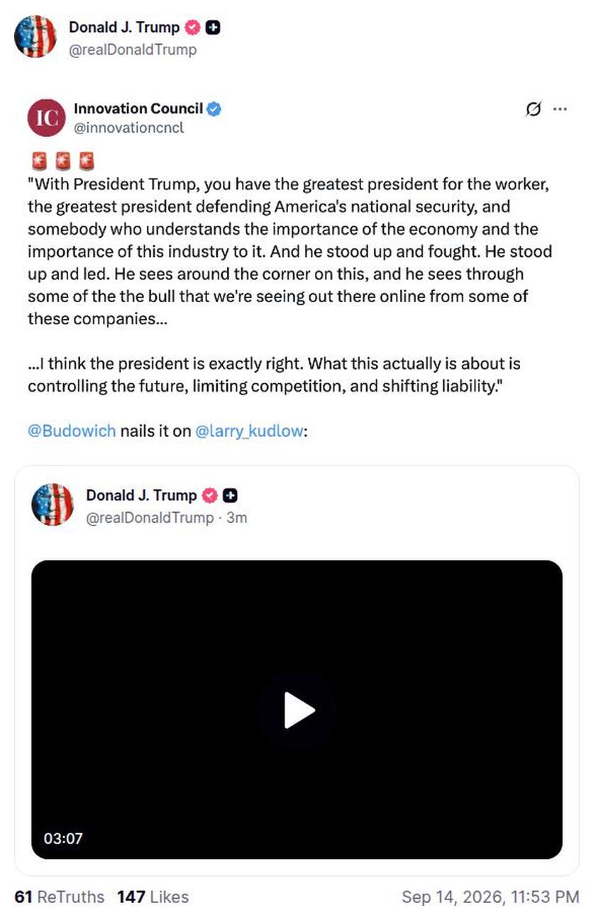 Post image from Donald Trump
