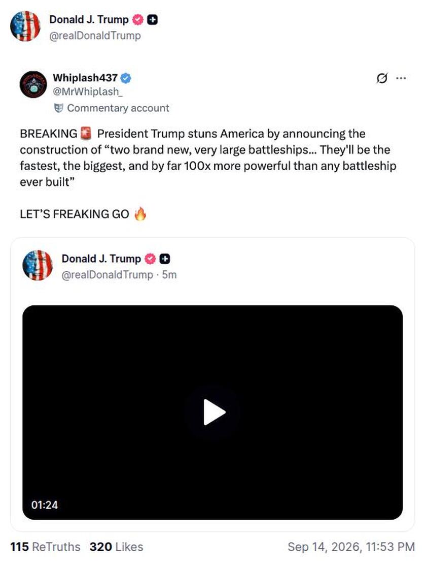 Post image from Donald Trump