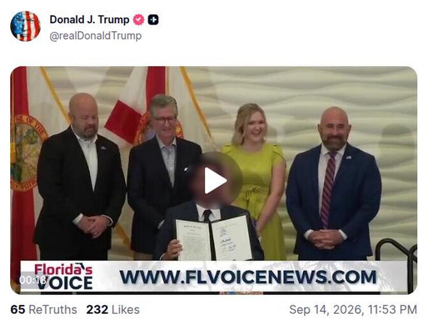 Post preview from Donald Trump